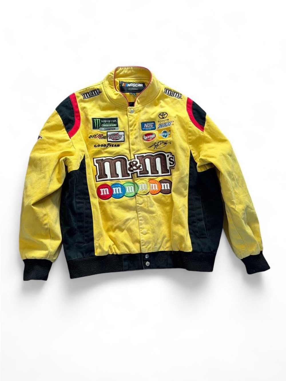 M&M's Yellow & Black Racing Jacket with Embroidered Logos